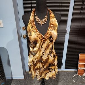 Cache Shimmery Haltertop